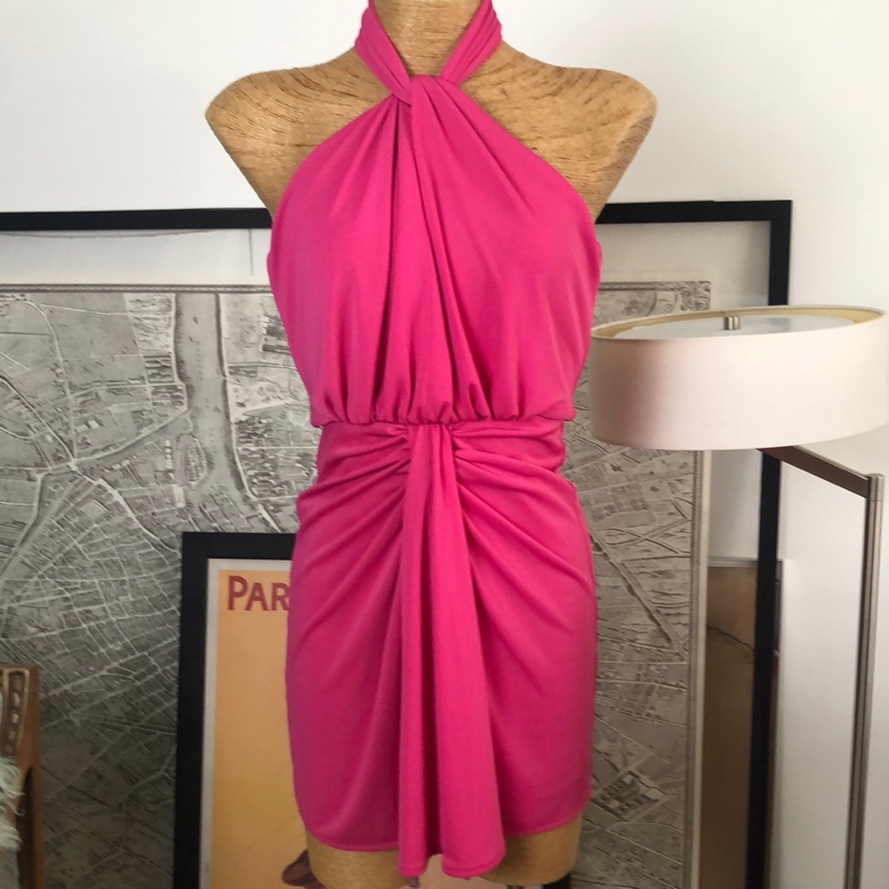 CINQ a SEPT Pink mini Elegant Pink Halter Dress Size 2